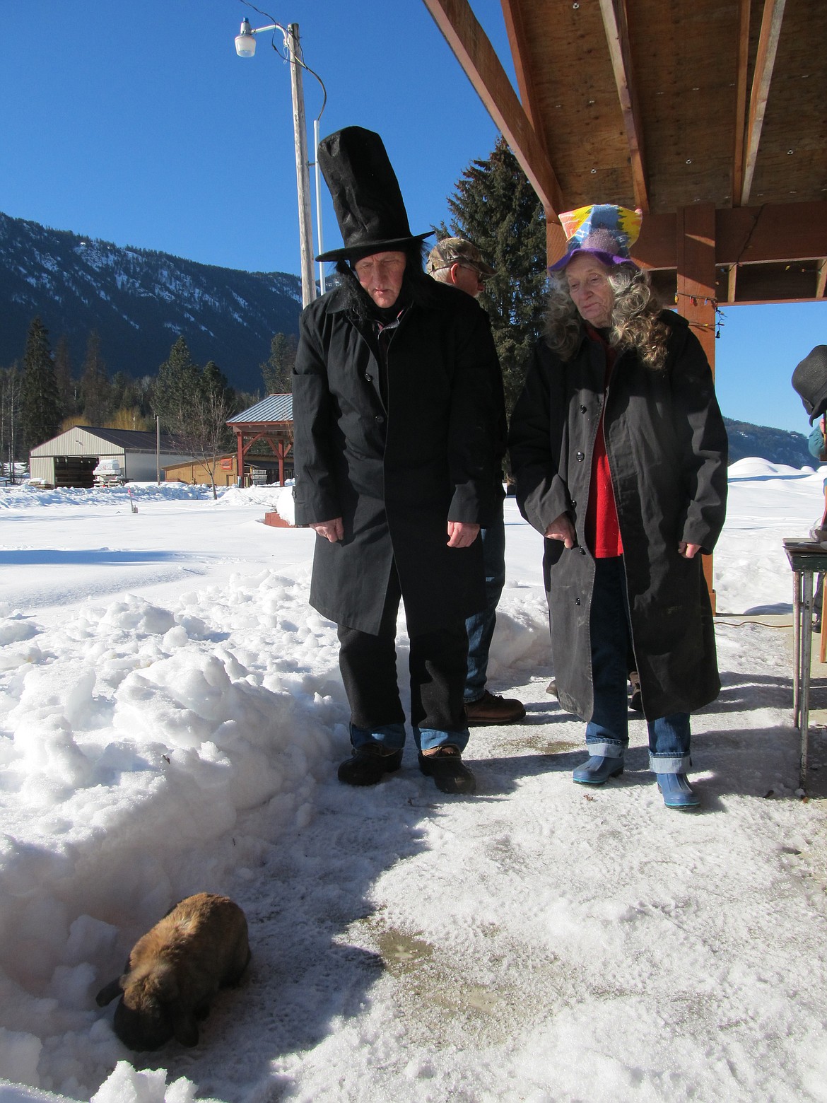 JOE WELTZ (left) and Jo Webley with Toby the Lop-eared bunny.