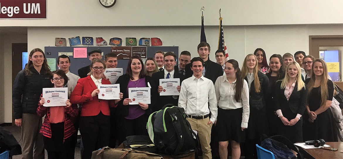 Superior High School BPA members. Students traveled to Missoula in January to compete in regional competition. (Photo courtesy of Superior High School).