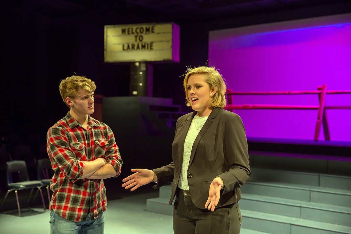 GLACIER SOPHOMORES Zach Hill and Jezalyn Schussler in a scene from &#147;The Laramie Project.&#148;
(Photos courtesy of Sara Menssen)