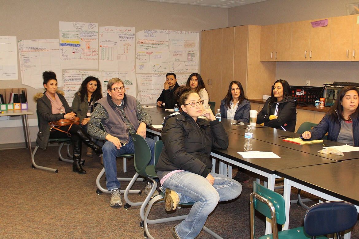 Cheryl Schweizer/Columbia Basin Herald - Othello School District patrons discussed where they want schools to go at a community meeting Monday.