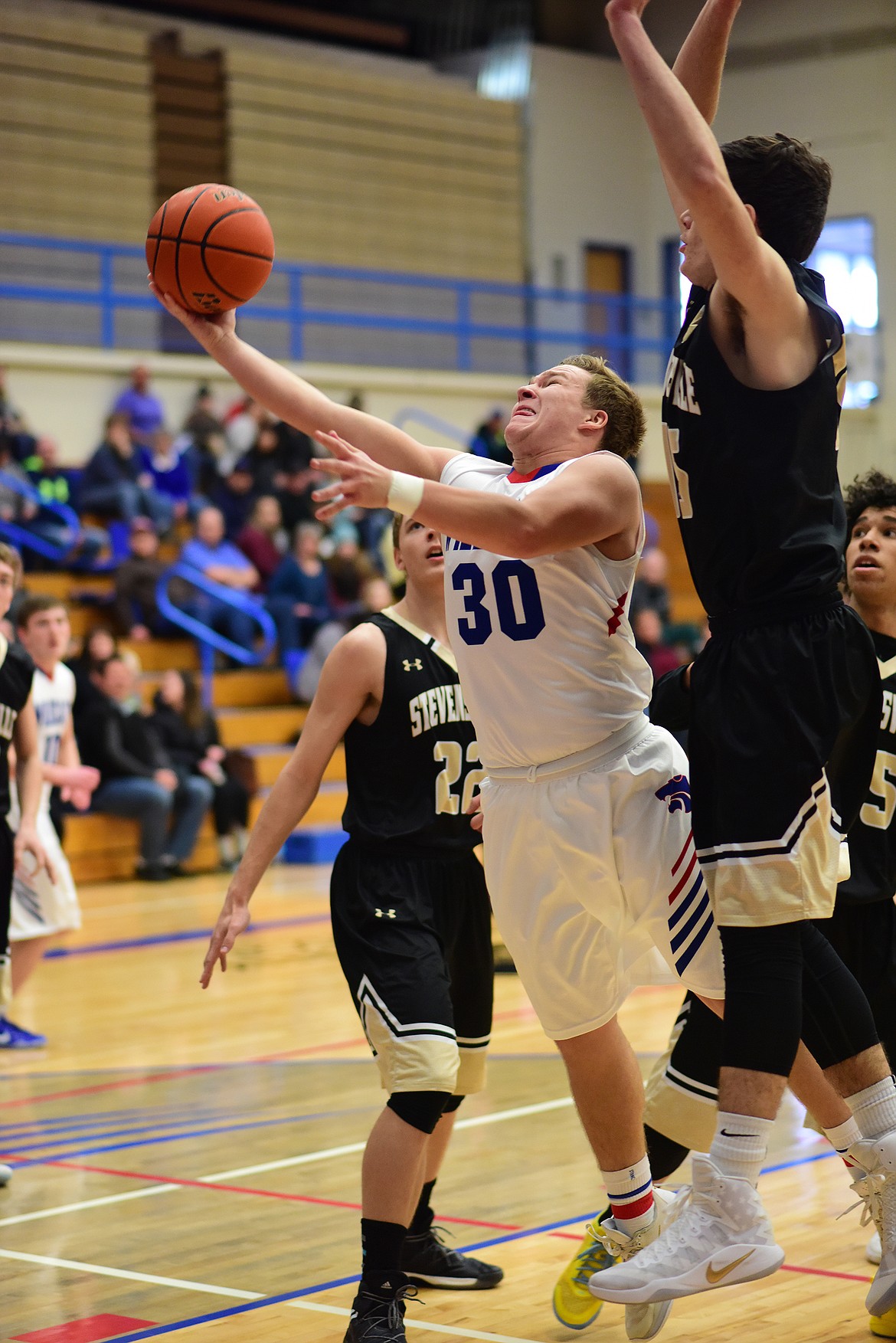 Dakota Bridwell with a shot against Stevensville.