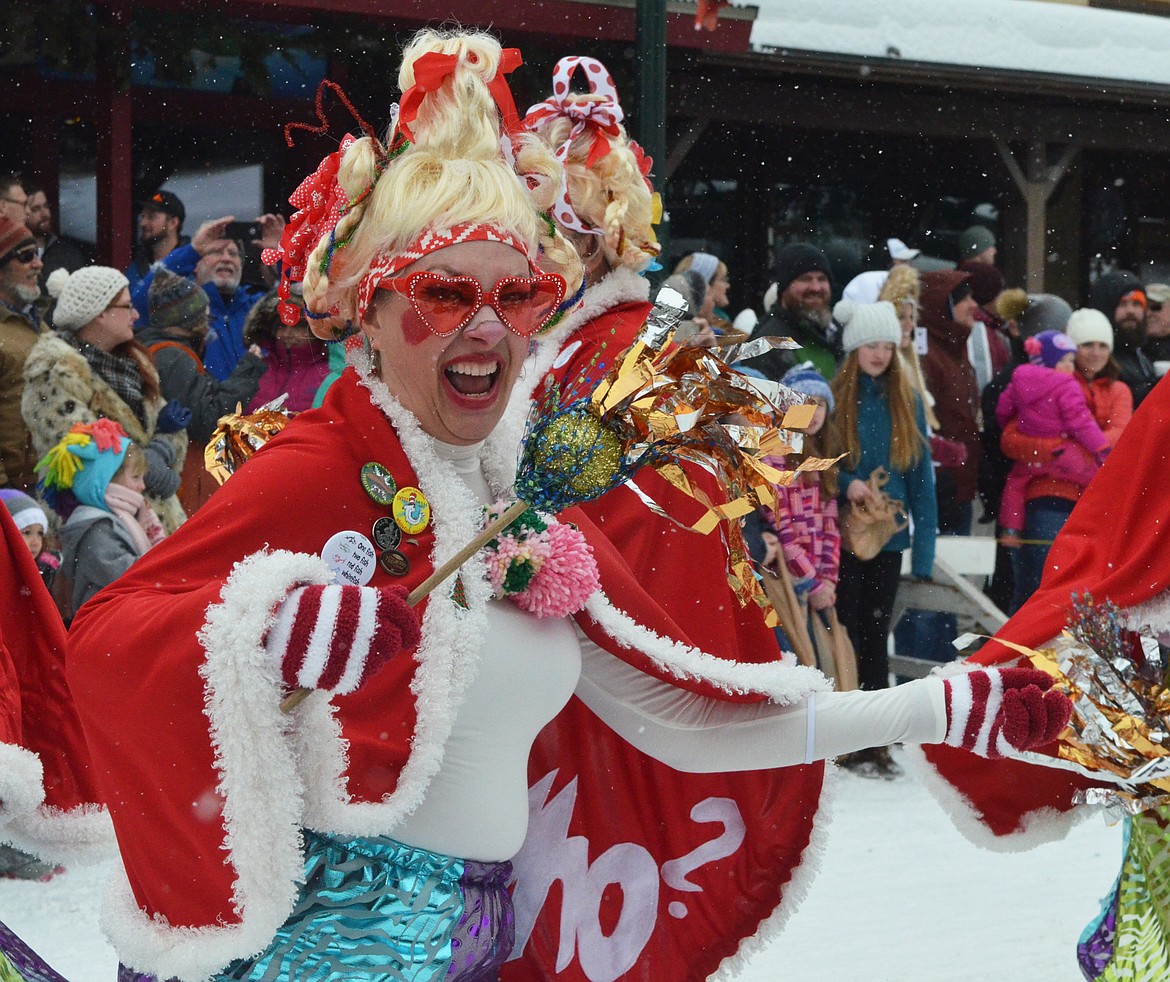 Always a crowd favorite the Working Women of Whitefish put on a show again Saturday for the 58th annual Whitefish Winter Carnival Grand Parade. This year&#146;s theme was &#147;One Fish, Two Fish, Whitefish&#148; a nod to the many colorful Dr. Seuss children books. (Heidi Desch/Whitefish Pilot)