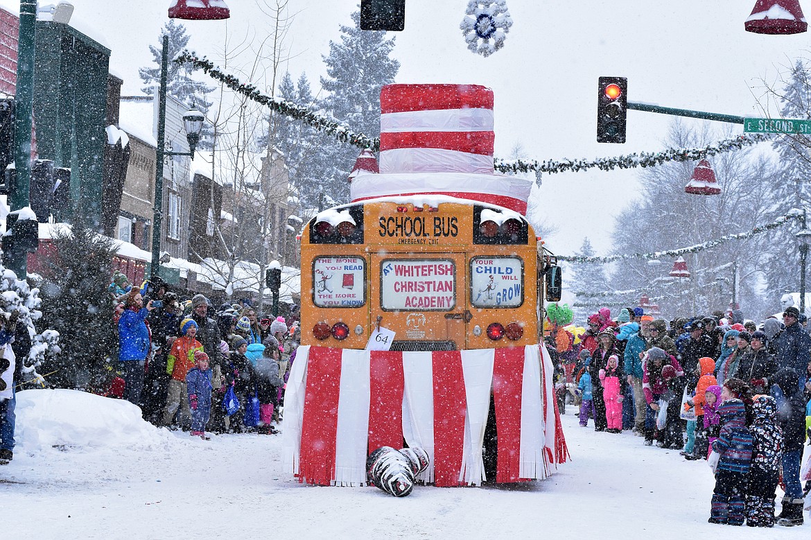 Hundreds lined Central Avenue Saturday for the 58th annual Whitefish Winter Carnival Grand Parade. This year&#146;s theme was &#147;One Fish, Two Fish, Whitefish&#148; a nod to the many colorful Dr. Seuss children books. (Heidi Desch/Whitefish Pilot)