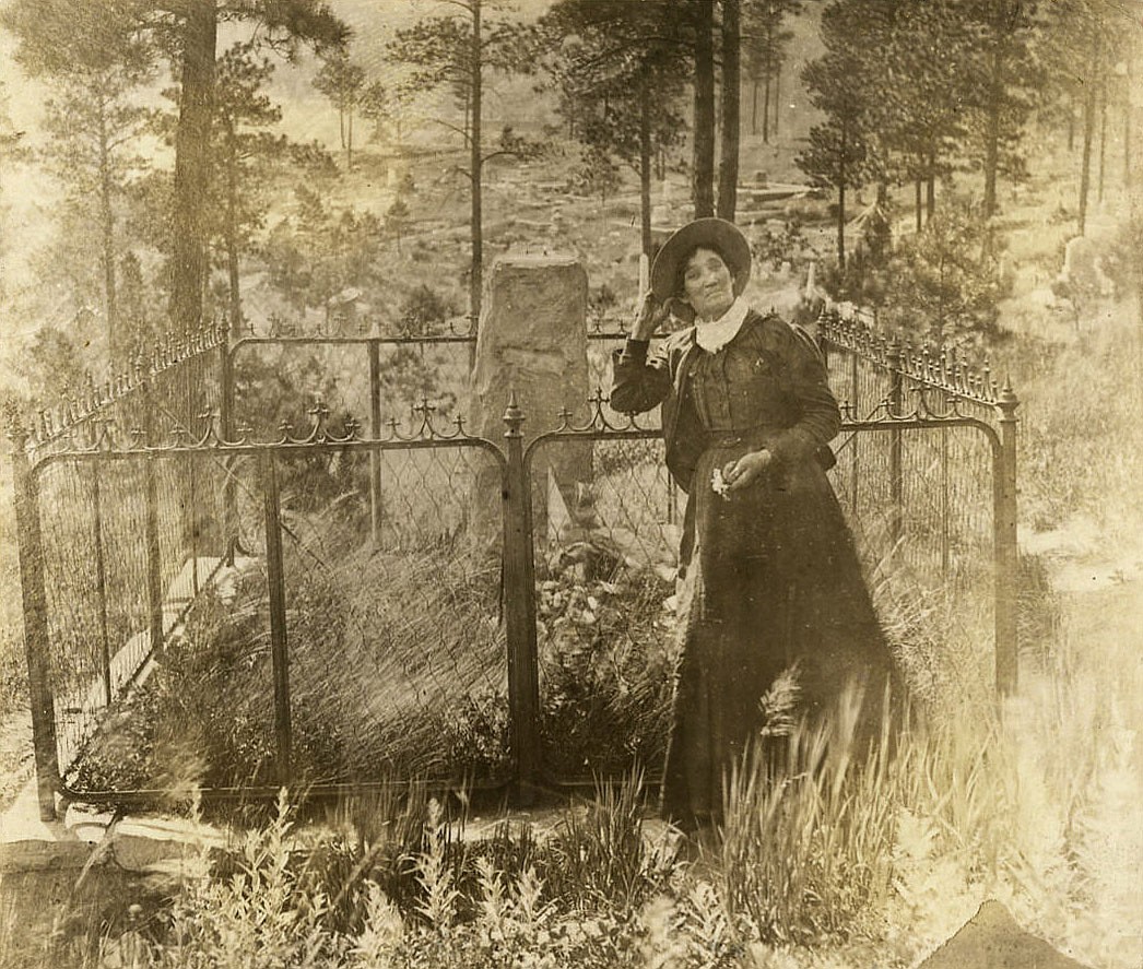 PUBLIC DOMAIN
Calamity Jane at Wild Bill Hickok&#146;s grave overlooking Deadwood, South Dakota, where in 1903 she was buried next to him &#151; as she requested.