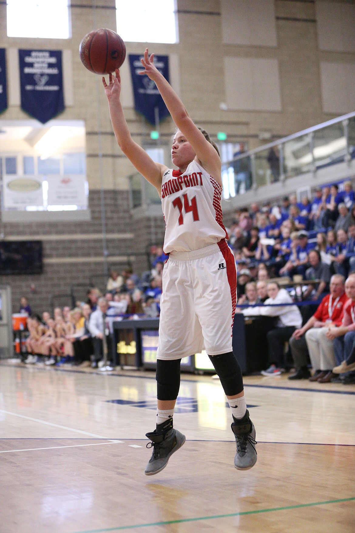 (Photo by JASON DUCHOW PHOTOGRAPHY)
Freshman Maddie Morgan scored four points in her first state experience. The Bulldogs play Minico today.