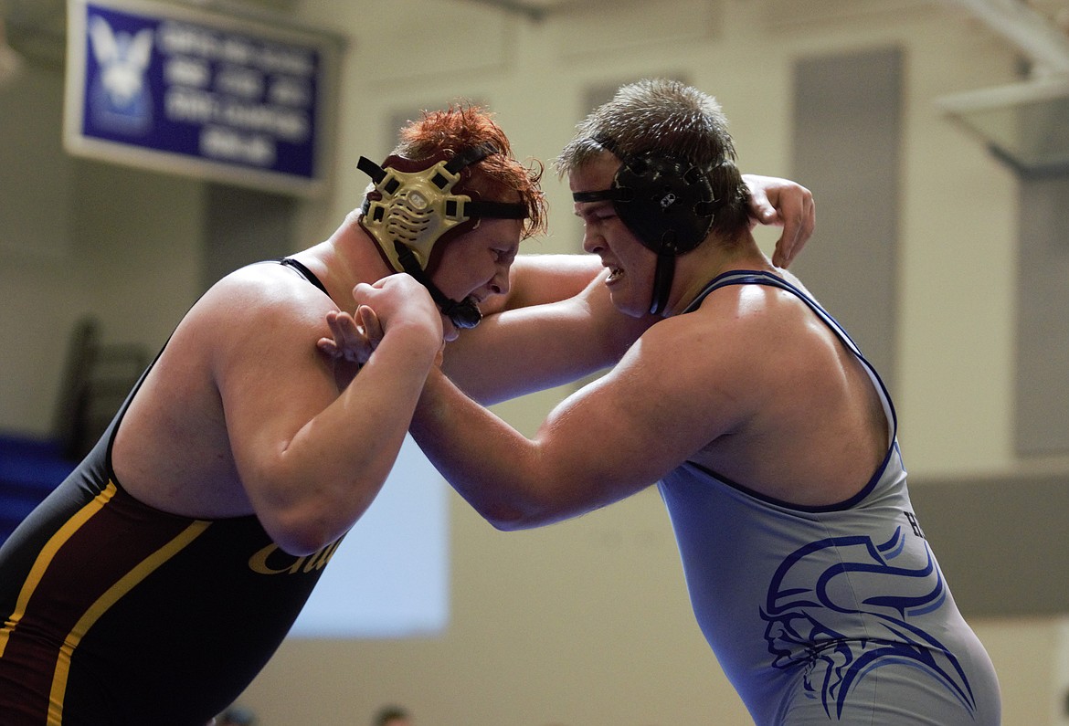 Kennady Schlagel/courtesy photo
Moses Lake heavyweight Chandler Fluaitt (left) is the top-ranked wrestler in his weight class.