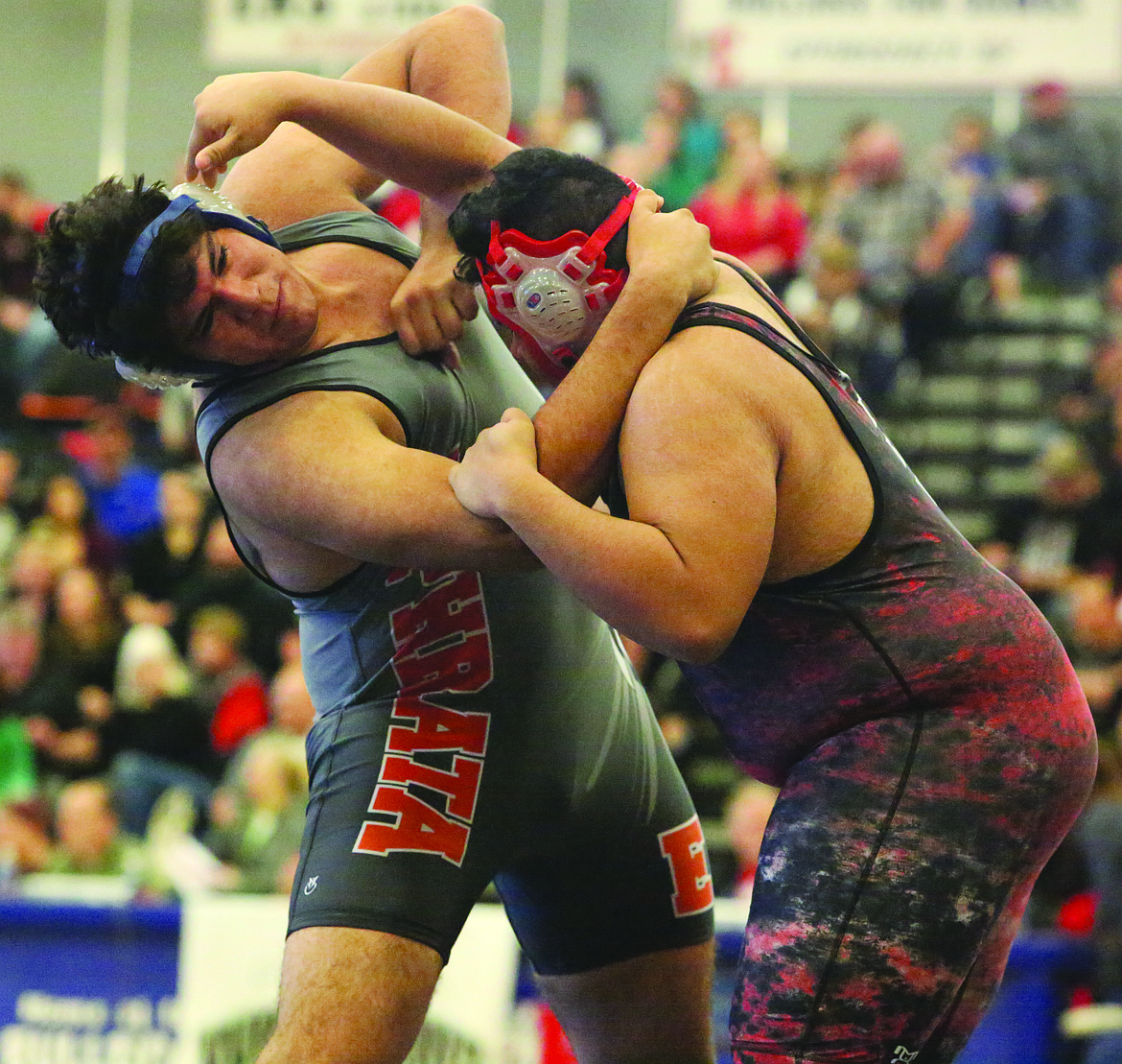 Connor Vanderweyst/Columbia Basin Herald
Ephrata's Efrain Bedolla (left) defends himself from East Valley's Alan Castillo during the regional semifinals.