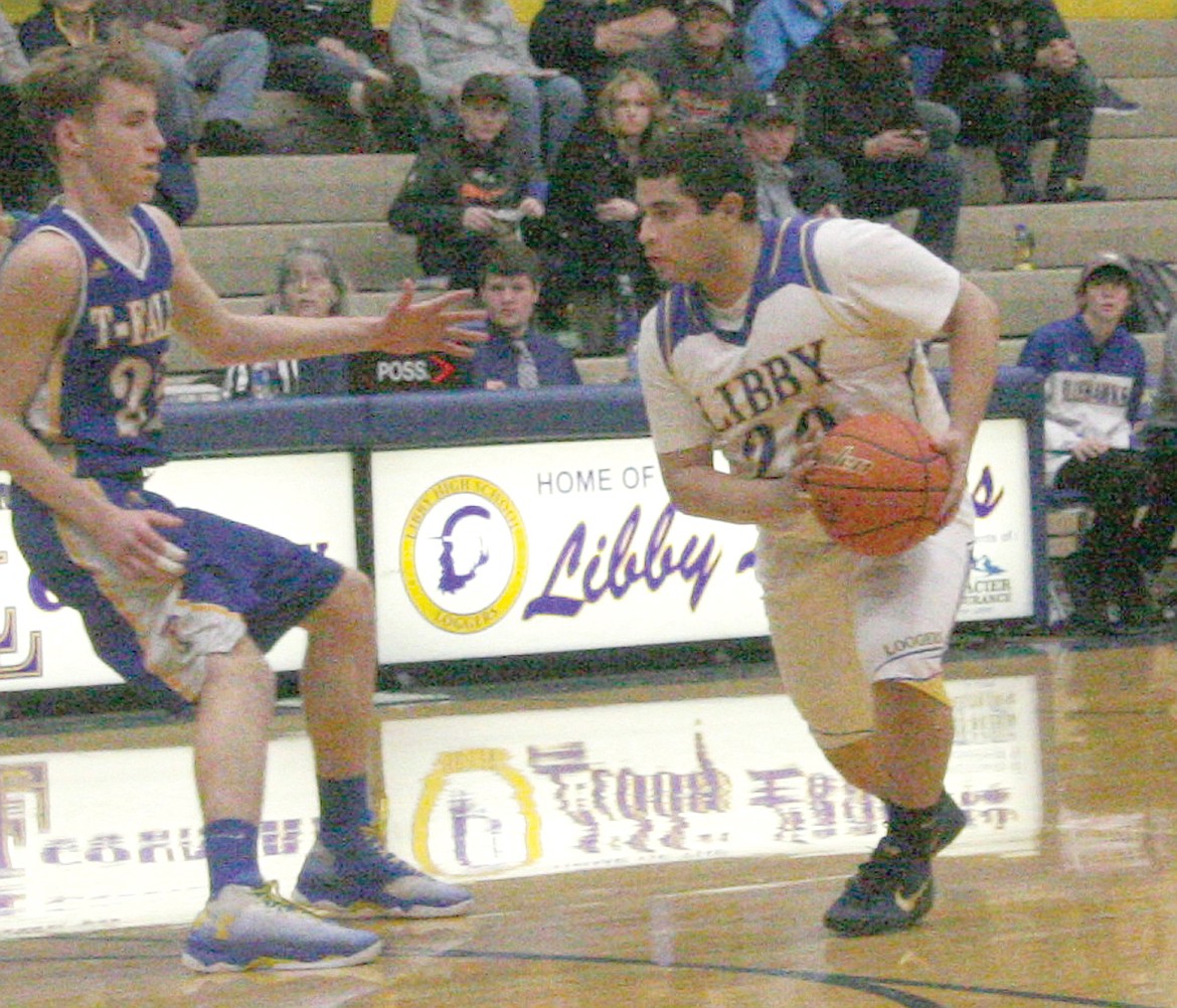 Giovanni Cano defending the ball against Thompson Falls on Tuesday night. (Bethany Rolfson/TWN)