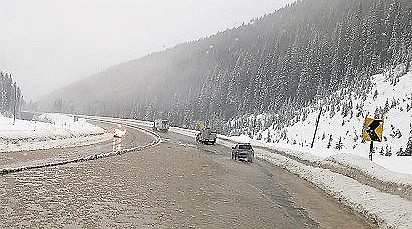 I-90 between Lookout Pass to St. Regis was closed on Thursday for 12 hours due to flooding as a result of rain and snow melt. (Photo courtesy of Erik Tobiason Goyette).