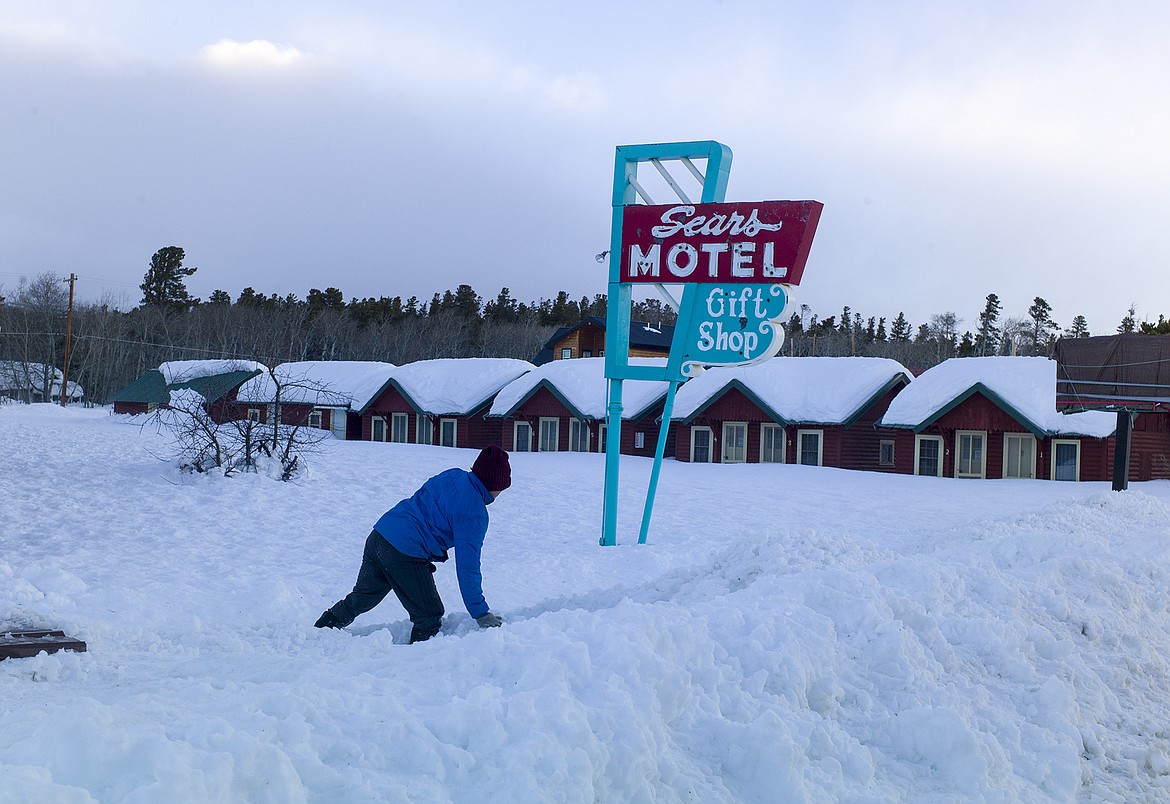 Checking out the snow depths in East Glacier last week.