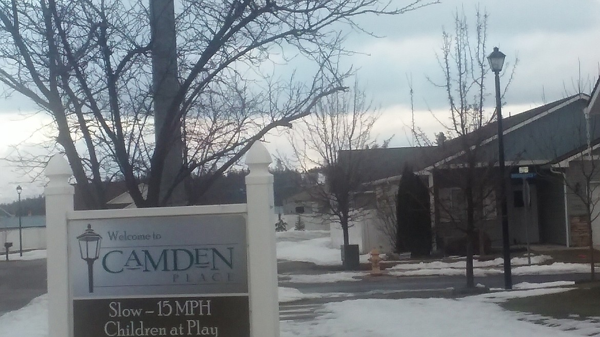 Photo by TYLER WILSON
Entrance into Camden Place in Post Falls.