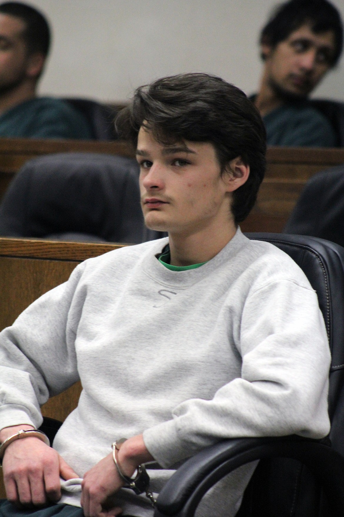 Richard Byrd/Columbia Basin Herald
Coulee City stabbing suspect Shawn Wachter, 17, of Coulee City, appears in Grant County Superior Court Tuesday afternoon.