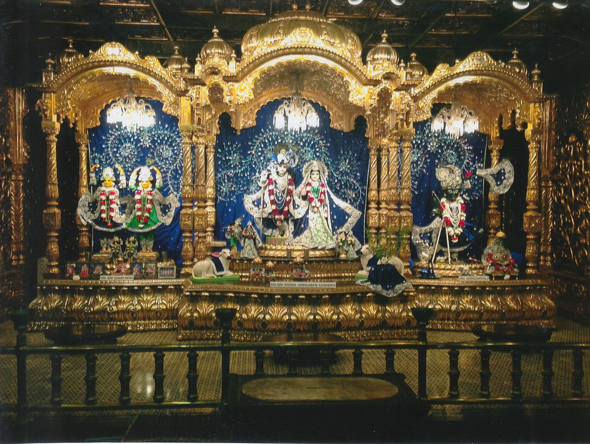 THE MAIN altar at the Hare Krishna temple, made with 24-carat gold leaf. (Photos provided)