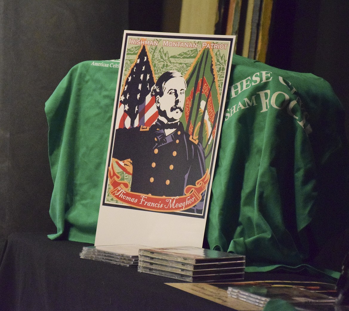 A poster commemorating Thomas Francis Meagher was on display at the ShamRockers &#147;bon voyage&#148; concert in Polson on Saturday. (Brett Berntsen/Lake County Leader)