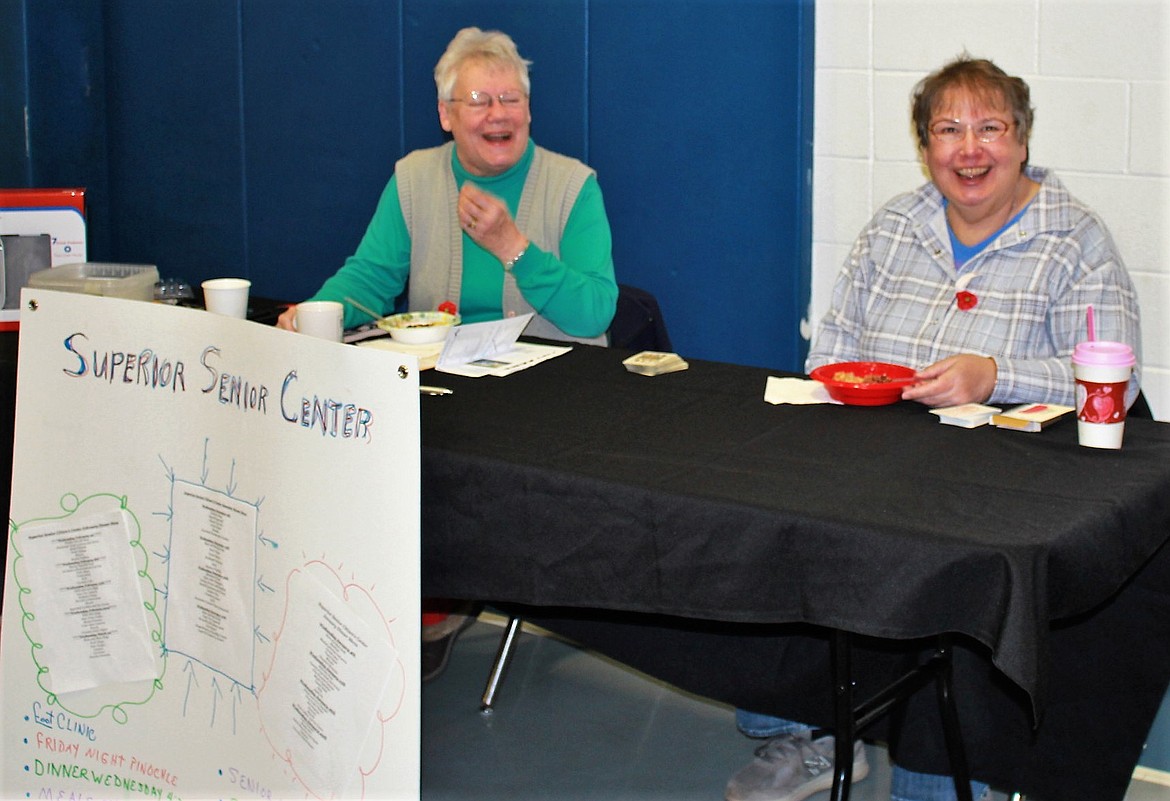 Nancy Wilson (left) with the Superior Senior Center said most of their programs are self-sufficient and won&#146;t suffer as a result of state budget cuts looming at the legislative session. (Kathleen Woodford/Mineral Independent).
