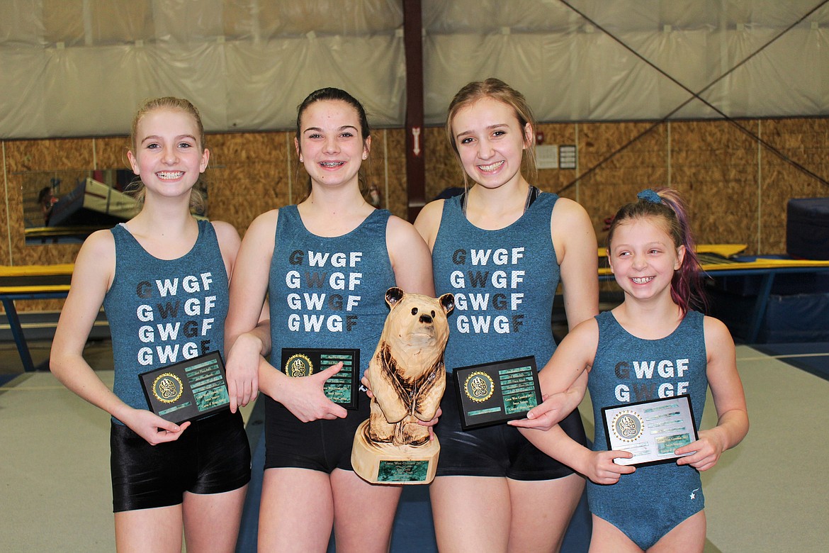 Courtesy photo
Technique Gymnastics Xcel Golds who competed at the Great West Gym Fest are, from left, Rylee Strobel, Karsyn Crawford, Ana Pearse and Mikalah Shouse.