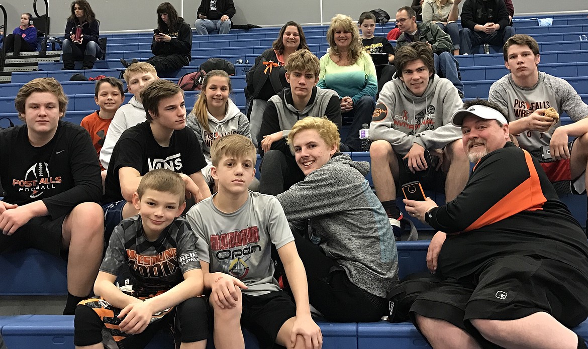 Courtesy photo
Team Real Life wrestlers competed in the Central Valley freestyle tournament this past weekend. Team Real Life won the team standings. Pictured are, front row from left, Front, from left: Rider Seguine, 1st; Roddy Romero, 1st; Wyatt Shelly, 2nd and coach Jimmy Shelly; second row from left, Terran Shaebrough, 2nd and Tyler Morris, 1st; and back row from left, Byson Huber, 2nd; Jonathan Hill, Brelane Huber, 2nd; Connor Larsen, 1st; Jordon Grimm, 2nd and Braydon Huber, 1st.