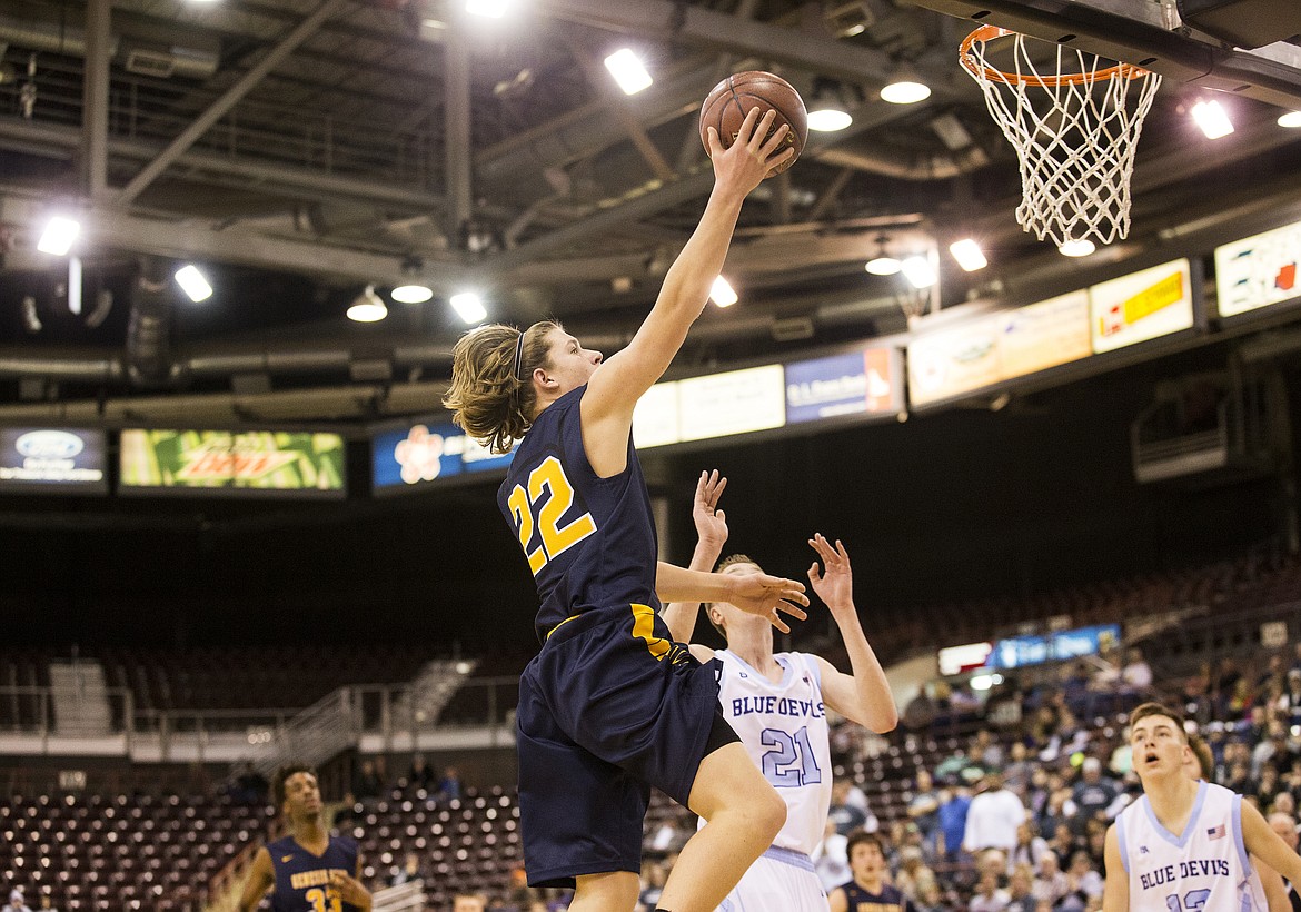 LOREN BENOIT/Press

Jacob Schroeder goes for a layup in the first half of Saturday&#146;s 1A DII championship game against Dietrich.