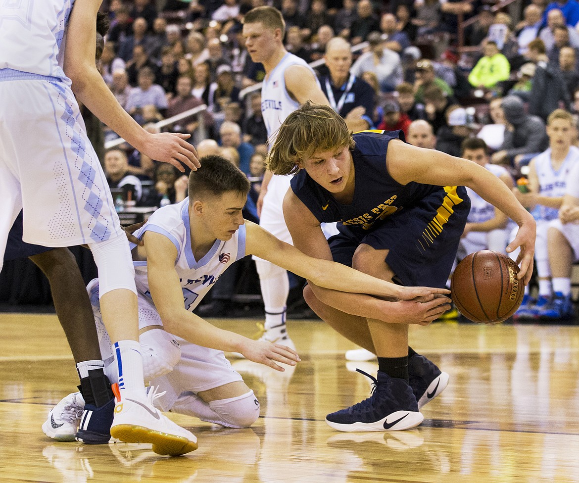 LOREN BENOIT/Press

Jacob Schroeder, right, battles for loose ball during Saturday&#146;s 1A DII championship game against Dietrich.