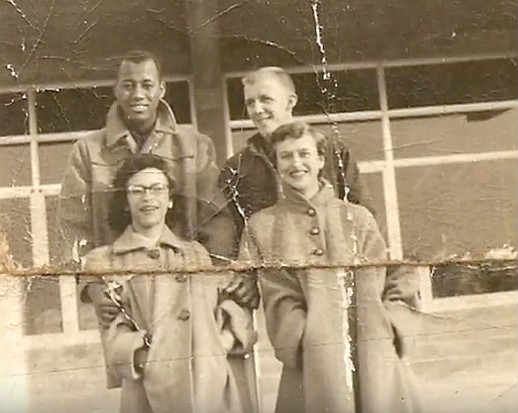 This undated photo shows Zip Rhoades with his future wife Raella Kelley, along with an unidentified teammate and his girlfriend. It may date from Zip&#146;s years at the University of Montana. (Courtesy Raella Rhoades)