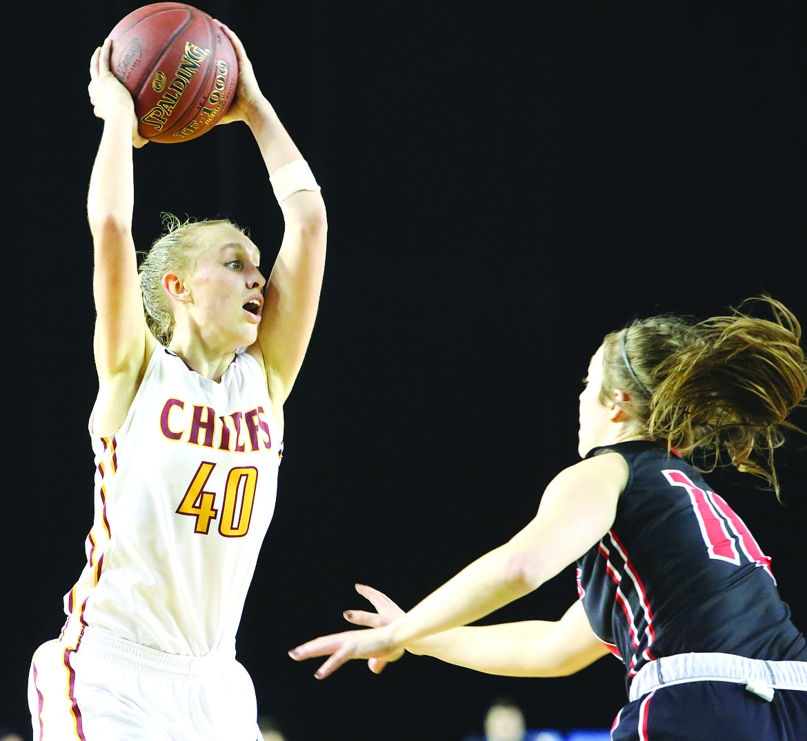 Connor Vanderweyst/Columbia Basin Herald
Abby Rathbun (40) looks to throw a pass against Camas.