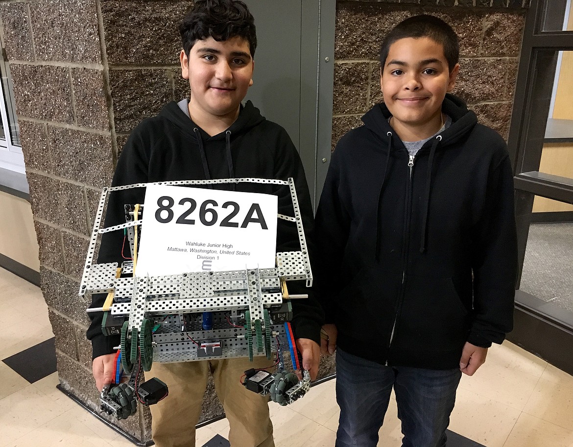 Ted Escobar/The Sun Tribune - Wahluke Junior High&#146;s Abel and Victor Quintero were Alliance Round selections. That means one of the top 8 teams selected them to team up with for the Alliance round.