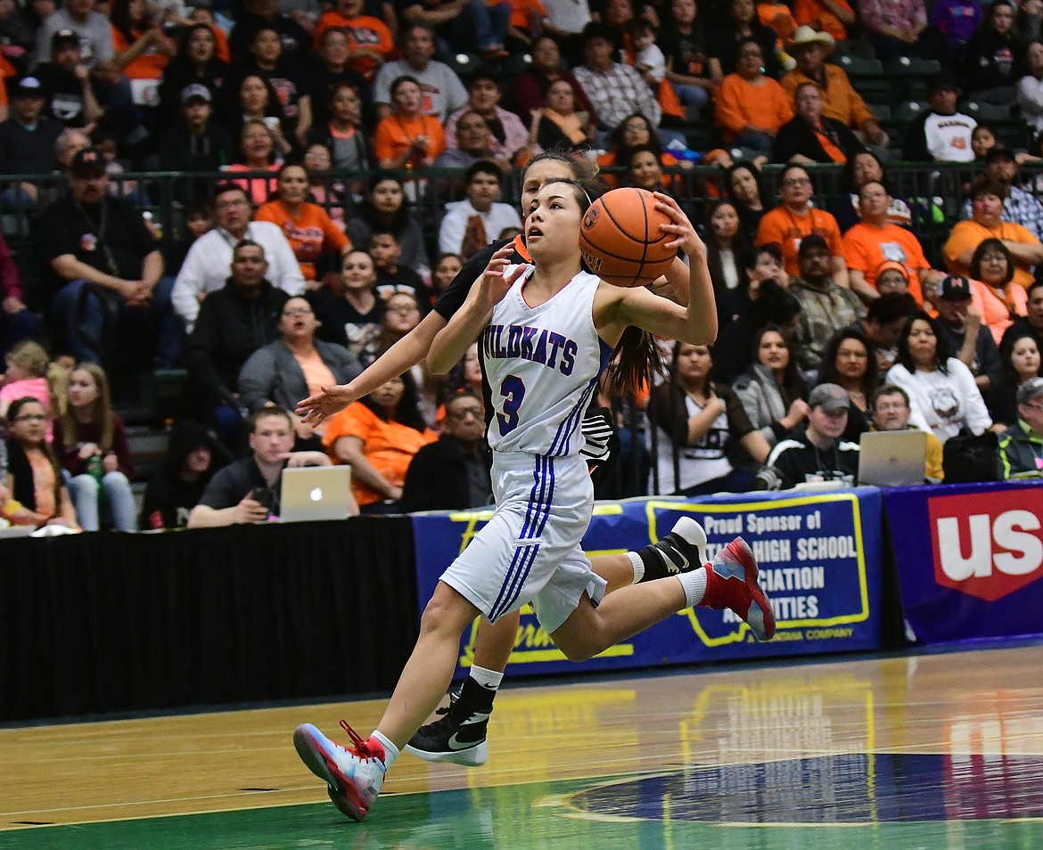 Dani Douglas on the fast break against Hardin.