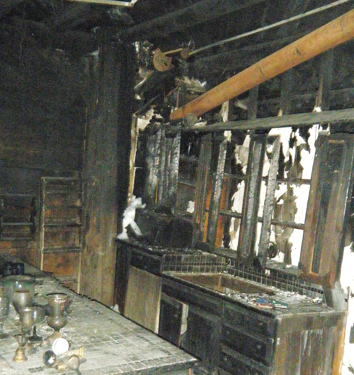 Curtis' burned out kitchen. (Elka Wood/TWN)