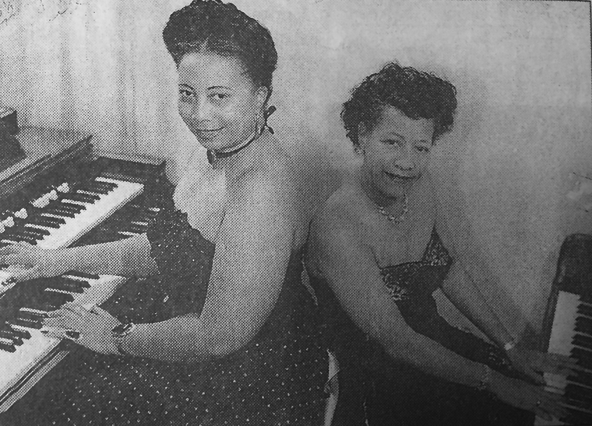 Nina Russell, left, is pictured in a photograph to advertise her 1950 jazz concert at the Cadillac Hotel in Whitefish with pianist Marie Jordan. Russell performed on organ and piano and was a long-time visitor and performer in the Flathead Valley before moving here later in life.