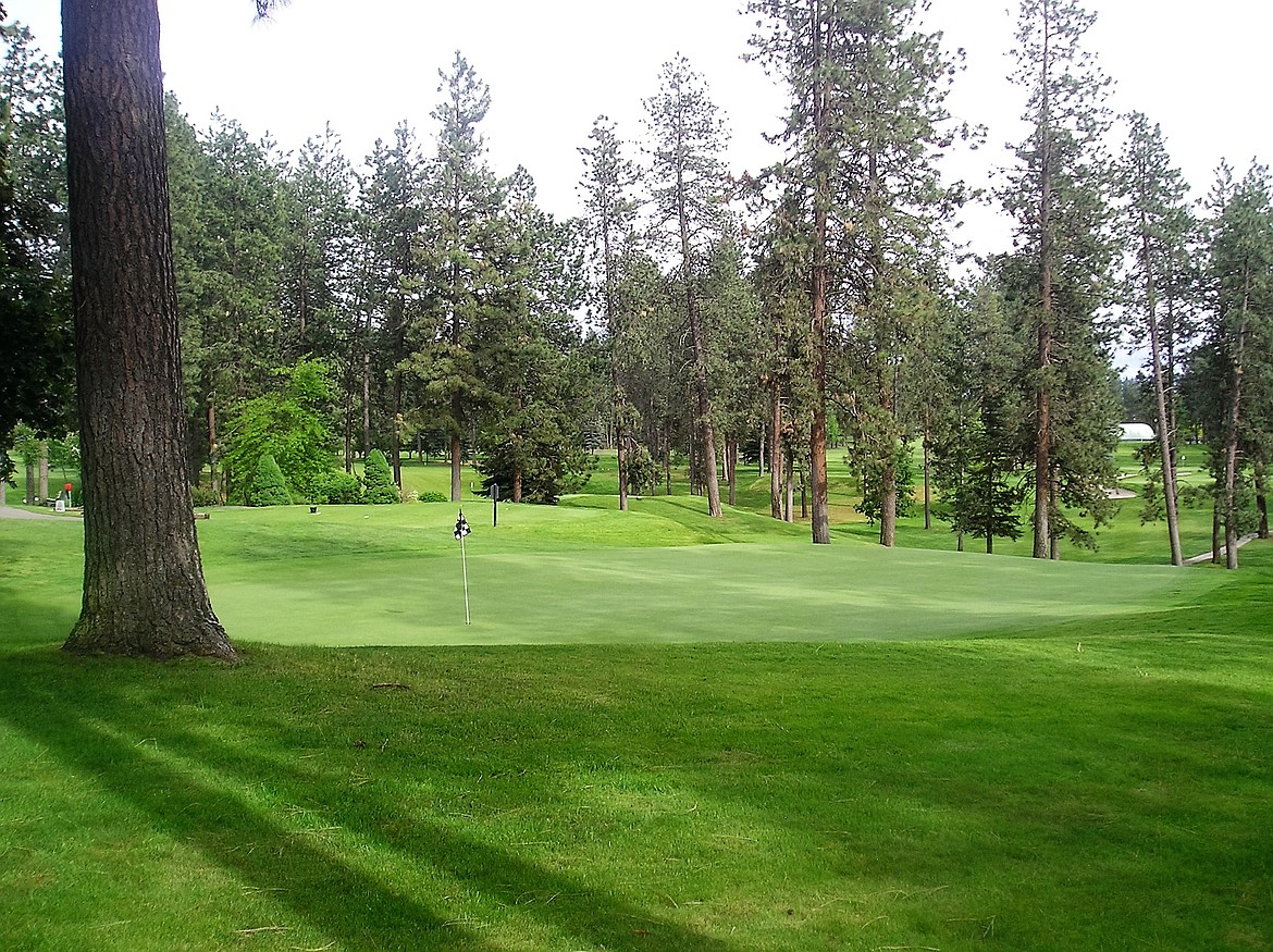 Photo courtesy of MINDEE SMITH/Windermere Realty
Third green at the Coeur d'Alene Golf Club, seen from the backyard of an available home.