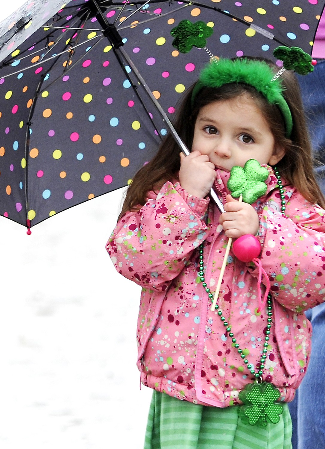 A young parade-goer is preapred for the spring weather at a previous St. Patrick&#146;s Day Parade in Kalispell. (Aaric Bryan/This Week in the Flathead file photo)