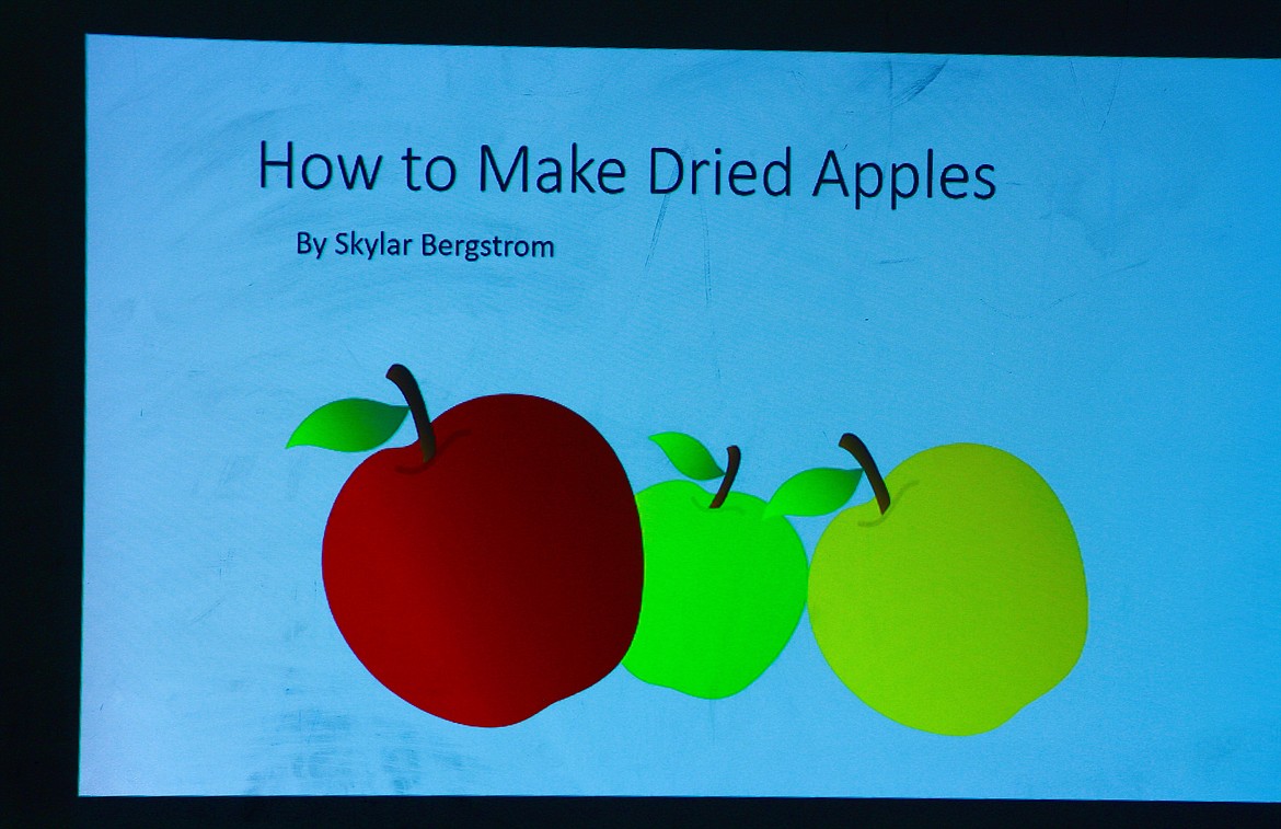 Below, the title slide from Skylar Bergstrom&#146;s PowerPoint slideshow is seen.