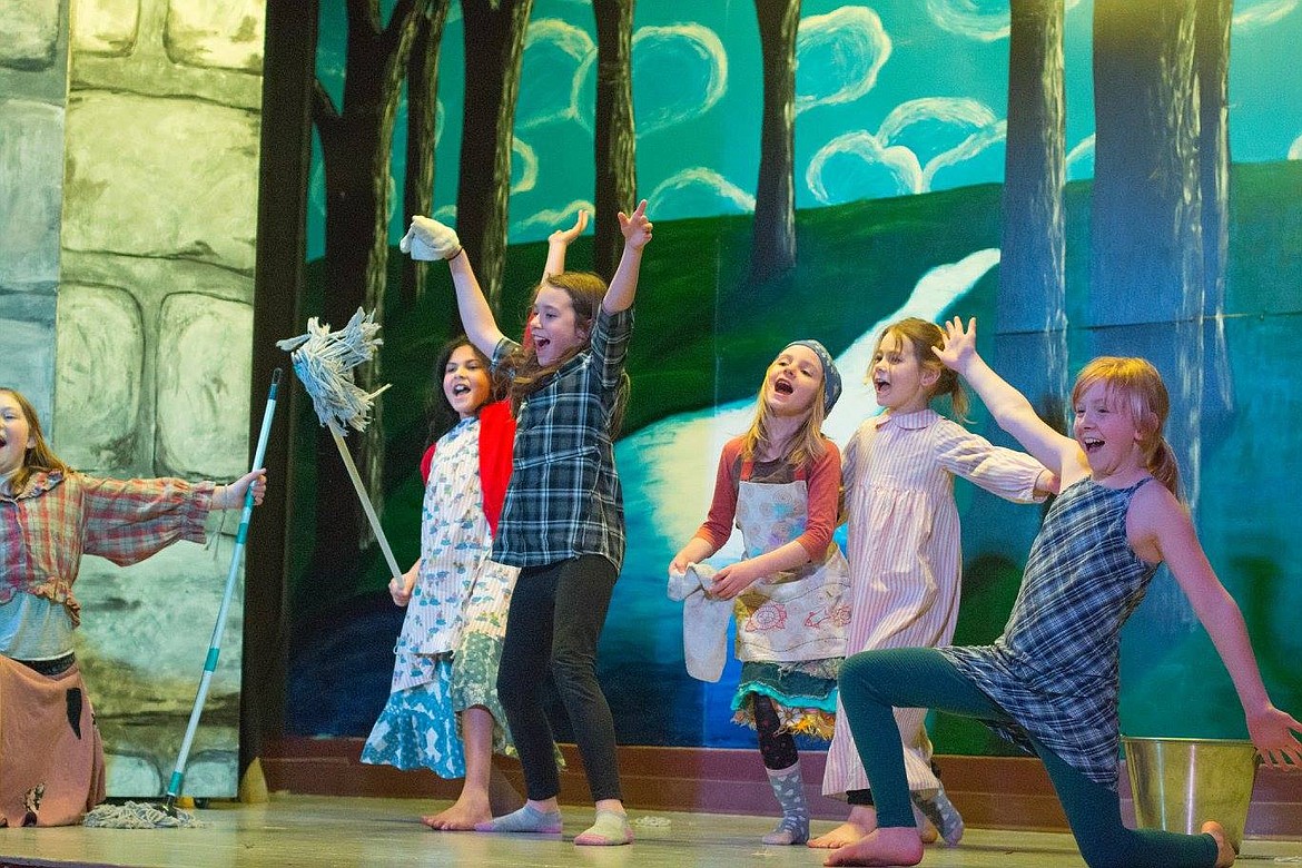 &#147;It&#146;s a Hard Knock Life&#148; from the play &#147;Annie&#148; was performed by Eleanor Nichols, Sujatha Bay, Cedar Barnibbe, Rainier Acker, Raeleen Czerp, and Emma Lommen during the Varity Show on Feb. 25 in Alberton. (Photos by Brooke Barnett).