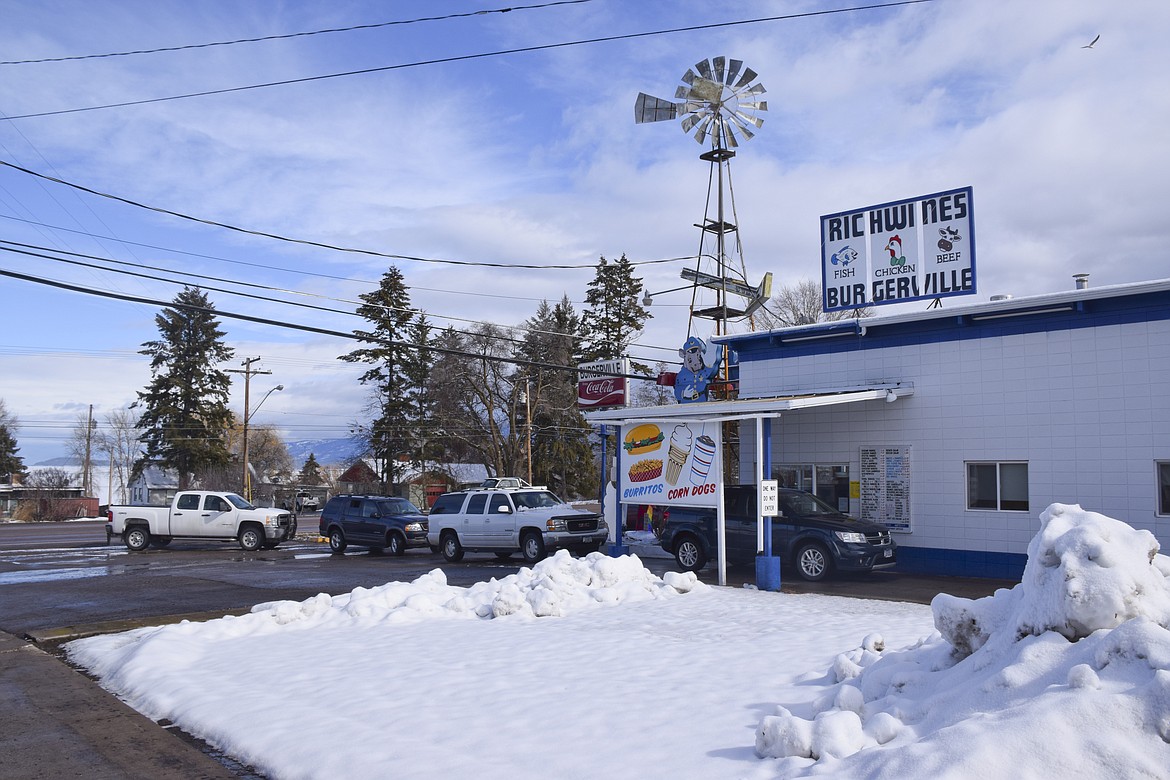 CARS LINED the drive through at Richwine&#146;s Burgerville on Friday as the restaurant opened for its 55th season. (Brett Berntsen/Lake County Leader)