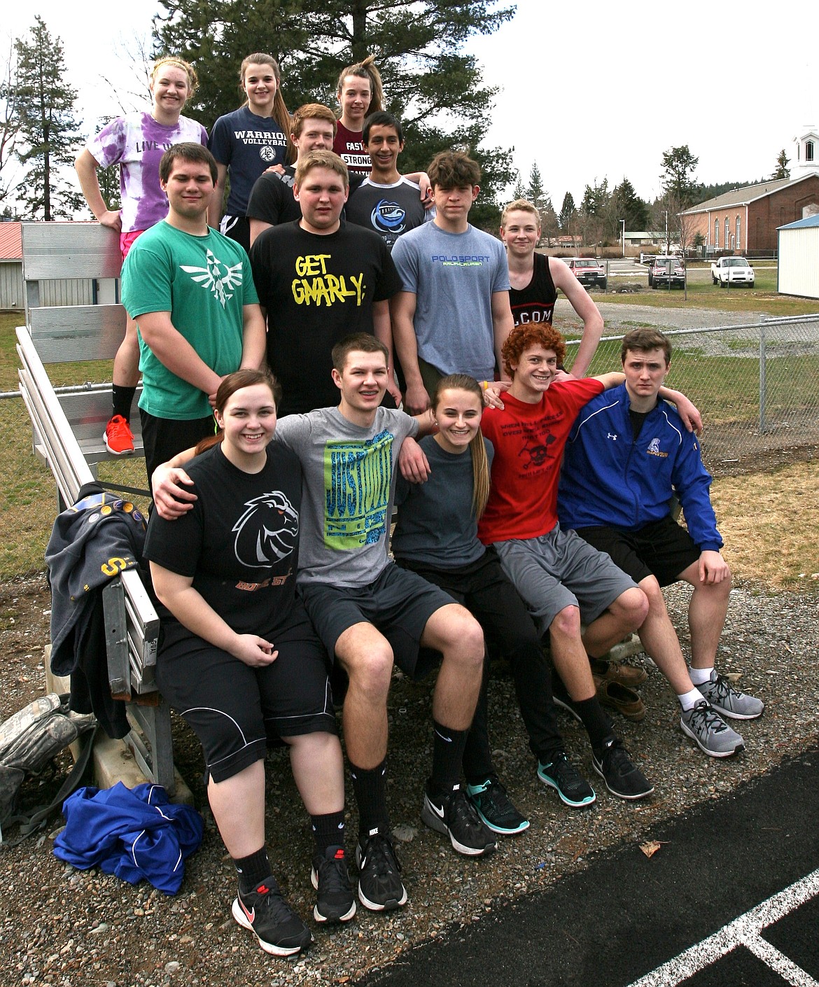 (Photo by ERIC PLUMMER)
Pictured front row, from left to right: Nona Young, Hunter Boudousquie, Emily Garman, Max Icardo and Aaron Heigis. Second row: Kobi Dooley, Charlie Abbott, Garth Schaefer and Joey Kuhn. Third row: Josh Constantin and Michael Myer. Top row: Ellie Kiebert, Ali Sutton and Sara Hathaway.