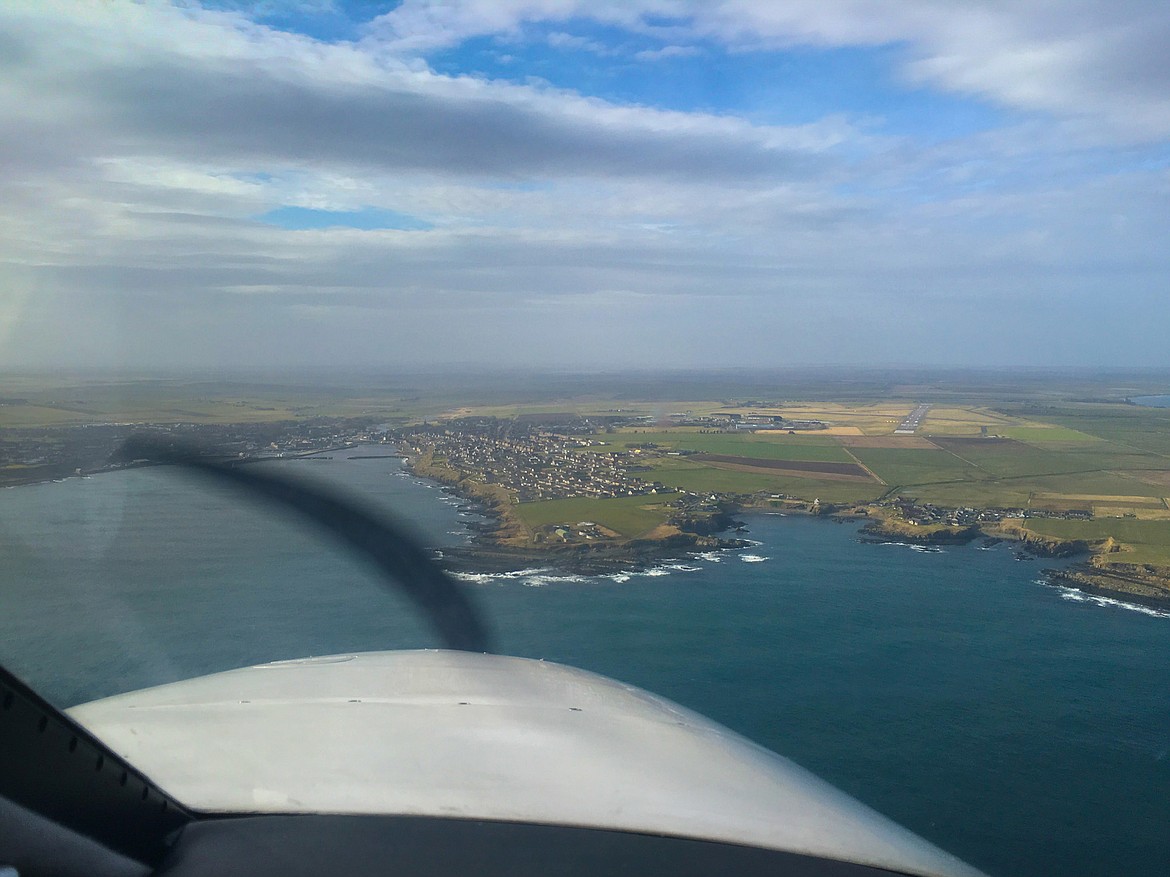 Chris Johnson and his flying partner Chad Menne of Malibu Aerospace on the final approach into Wick, Scotland, their last stop prior to crossing the North Atlantic. (Photos courtesy of Chris Johnson)