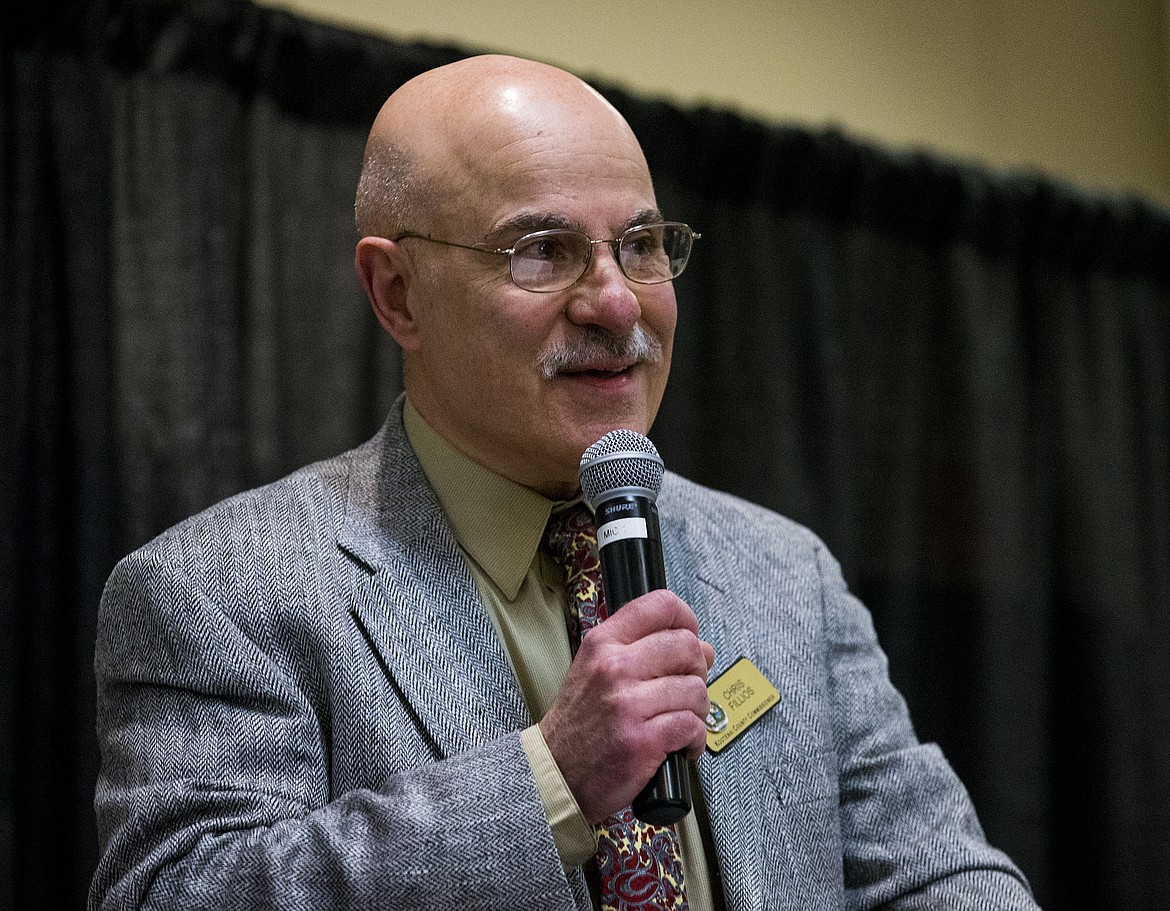 LOREN BENOIT/PressDistrict 2 Kootenai County Commissioner Chris Fillios speaks to business owners, city officials and members of the community at the State of the County Address Tuesday afternoon at the Best Western Plus Coeur D'Alene Inn.