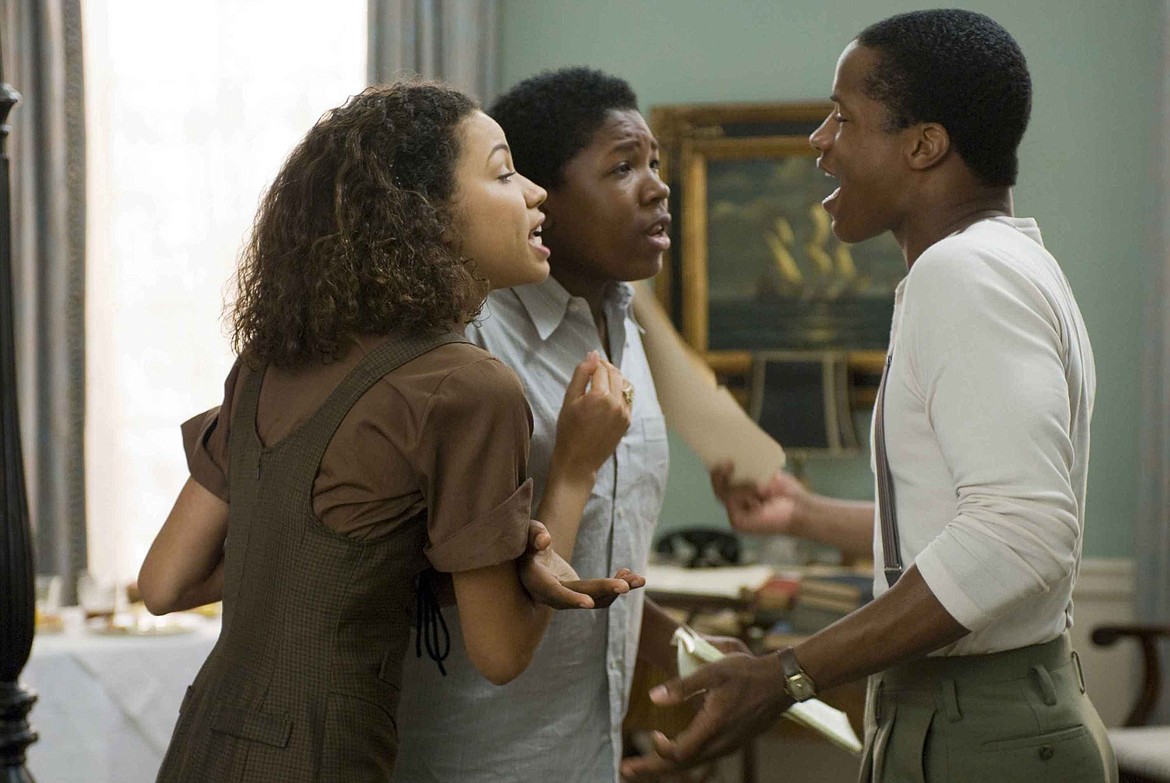 JURNEE SMOLLETT (Samantha), Denzel Whitaker (James Farmer Jr.) and Nate Parker (Henry Lowe) star in Denzel Washington&#146;s &#147;The Great Debaters.&#148;