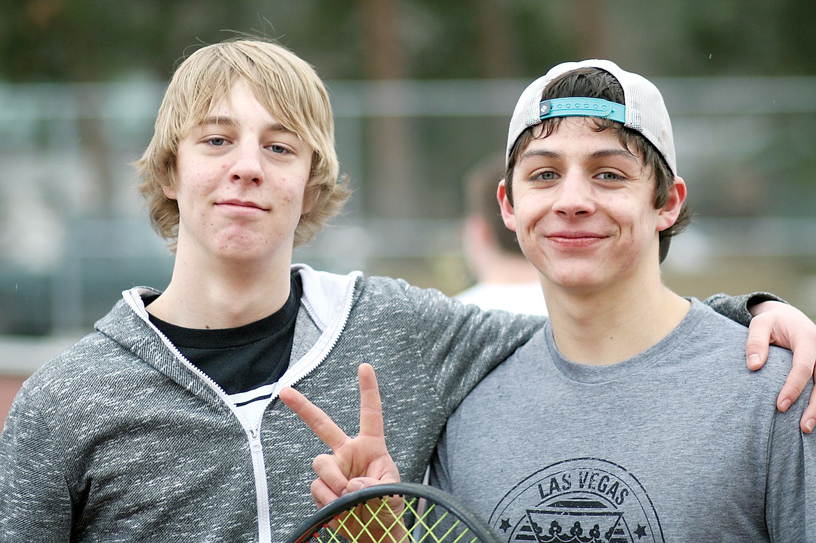 Troy tennis team members Jordan Day, left, and Zach Cotten. (Elka Wood/TWN)