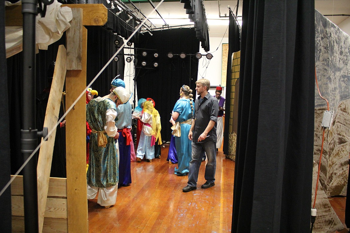 Backstage before the performance of &#147;Aladdin, Jr.&#148; was about to premiere on Mar. 16 in St. Regis. (Kathleen Woodford/Mineral Independent).