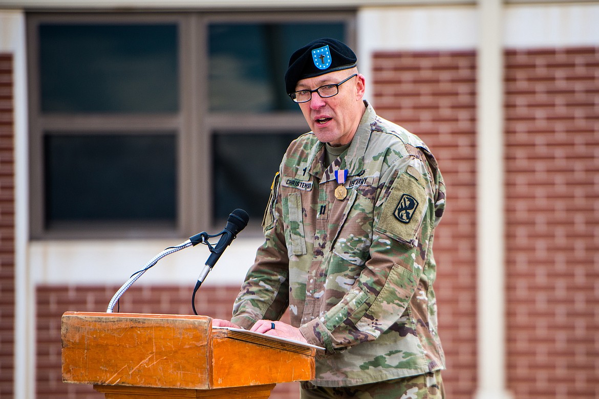 (FORT BENNING, Ga.) &#8211; Distinguished guests, Family members and Soldiers of 1st Battalion, 50th Infantry Regiment gather as Lt. Col. Franklin F. Baltazar, 1st Battalion, 50th Infantry Regiment battalion commander, presents the Soldier&#146;s Medal to Capt. (CH) Matthew C. Christensen, March 14, 2017, here, at 1st Battalion, 50th Infantry Regiment Headquarters on Sand Hill. (Photos by Patrick A. Albright, MCoE PAO Photographer)