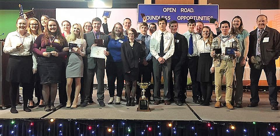 A record 12 Superior BPA chapter members qualified for Nationals in Orlando in May. The Chapter also won the Spirit of Professionalism Cup Award. (Photo courtesy of Superior BPA).