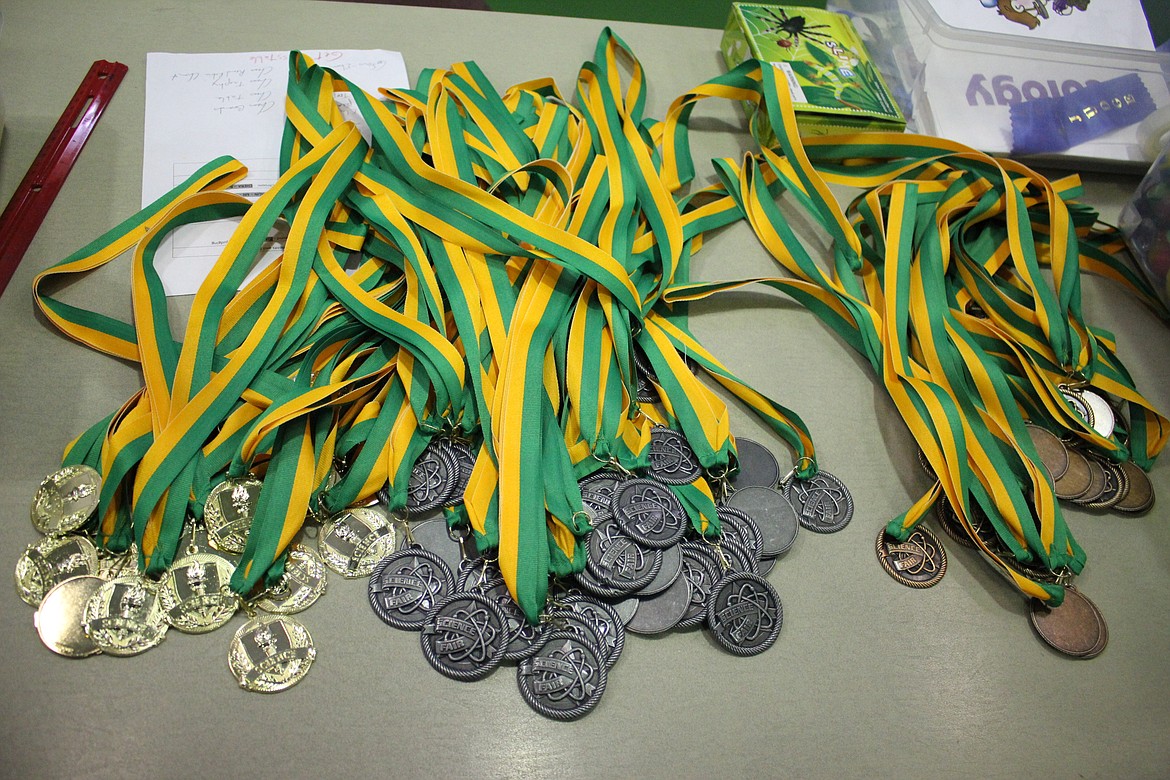 Gold, silver and bronze medals were awarded to St. Regis students during their annual science fair on March 7. Gold medalists will attend the state science fair in Missoula on March 27 and 28. (Kathleen Woodford/Mineral Independent).