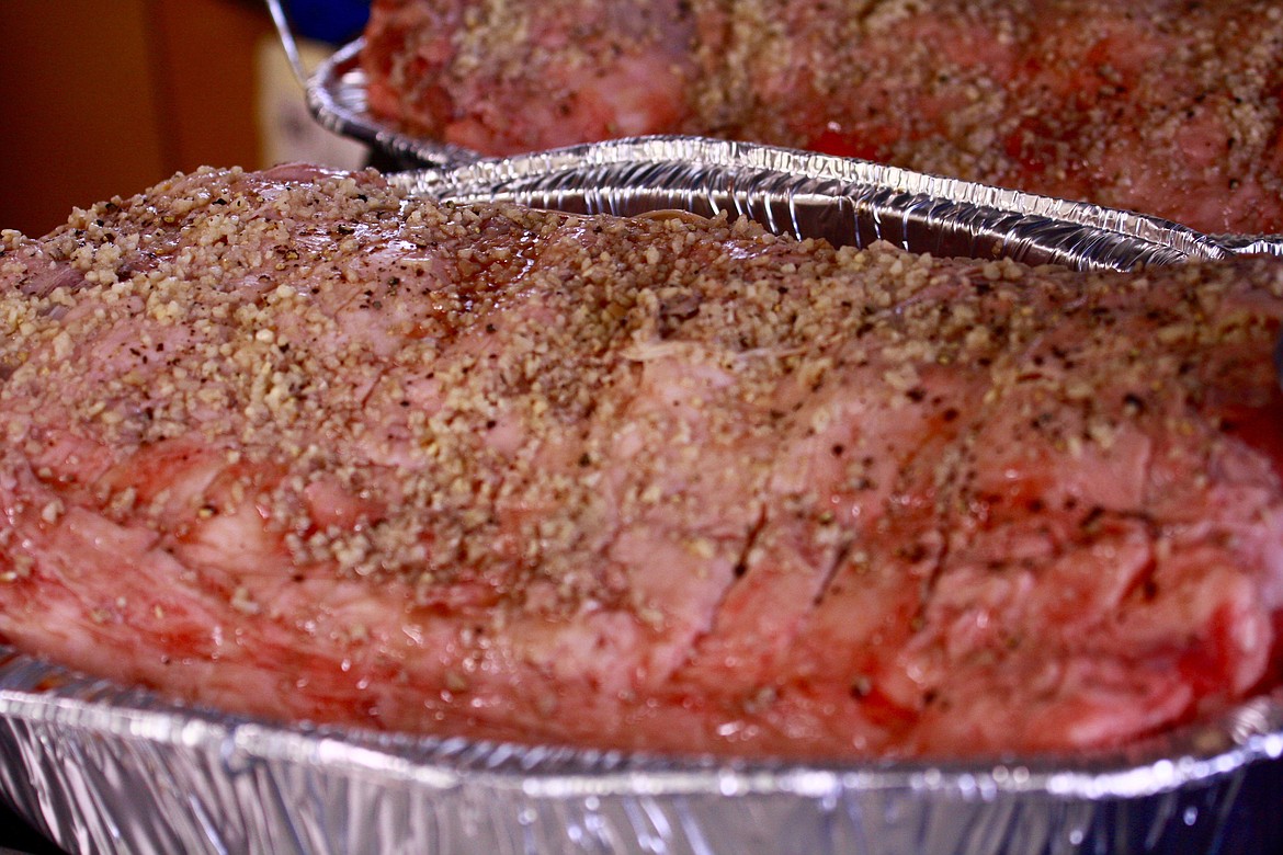 TWO OF the large prime rib roasts are out of the oven and cooling.