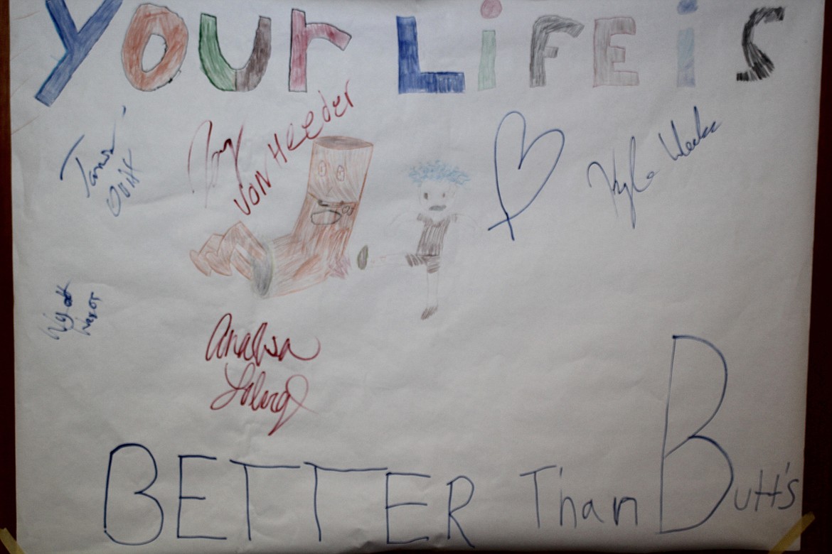 Yoour life is better than Butt&#146;s is the title of this Kick Butts poster at Plains High School.