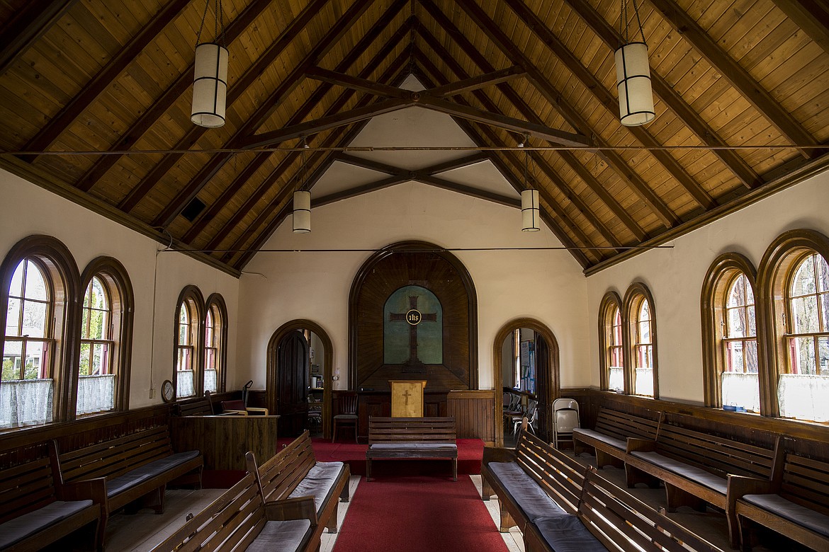 LOREN BENOIT/PressThe Fort Sherman Chapel is recognized as Coeur d'Alene, Idaho's oldest church, school, library and meeting hall. It was constructed in 1880 by the U.S. Army and was presented with a plaque Tuesday afternoon by members of the Museum of North Idaho and members of the Lieutenant George Farragut Chapter, NSDAR.