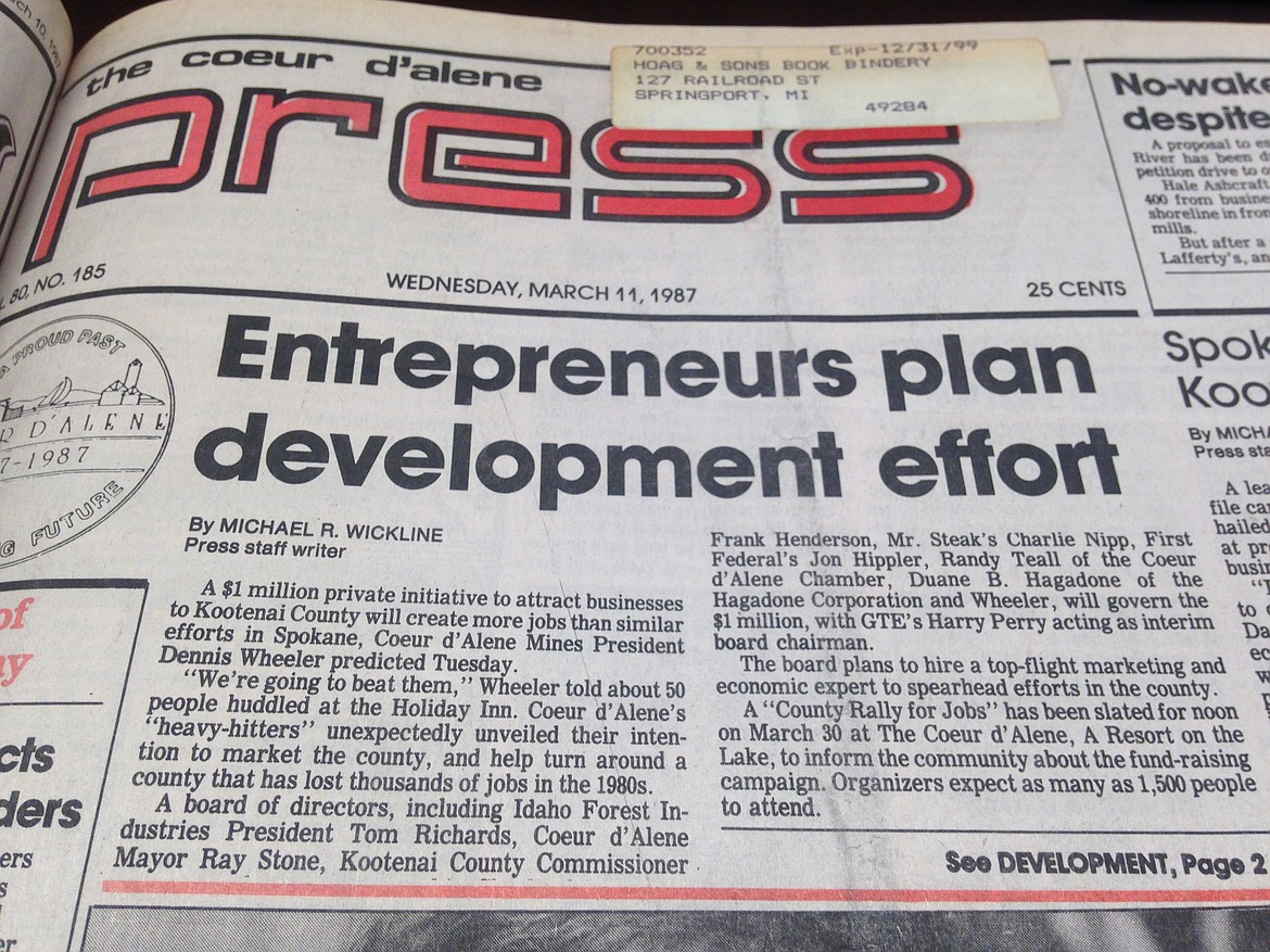 The first story about creating a business recruitment agency appeared in The Press on March 11, 1987.