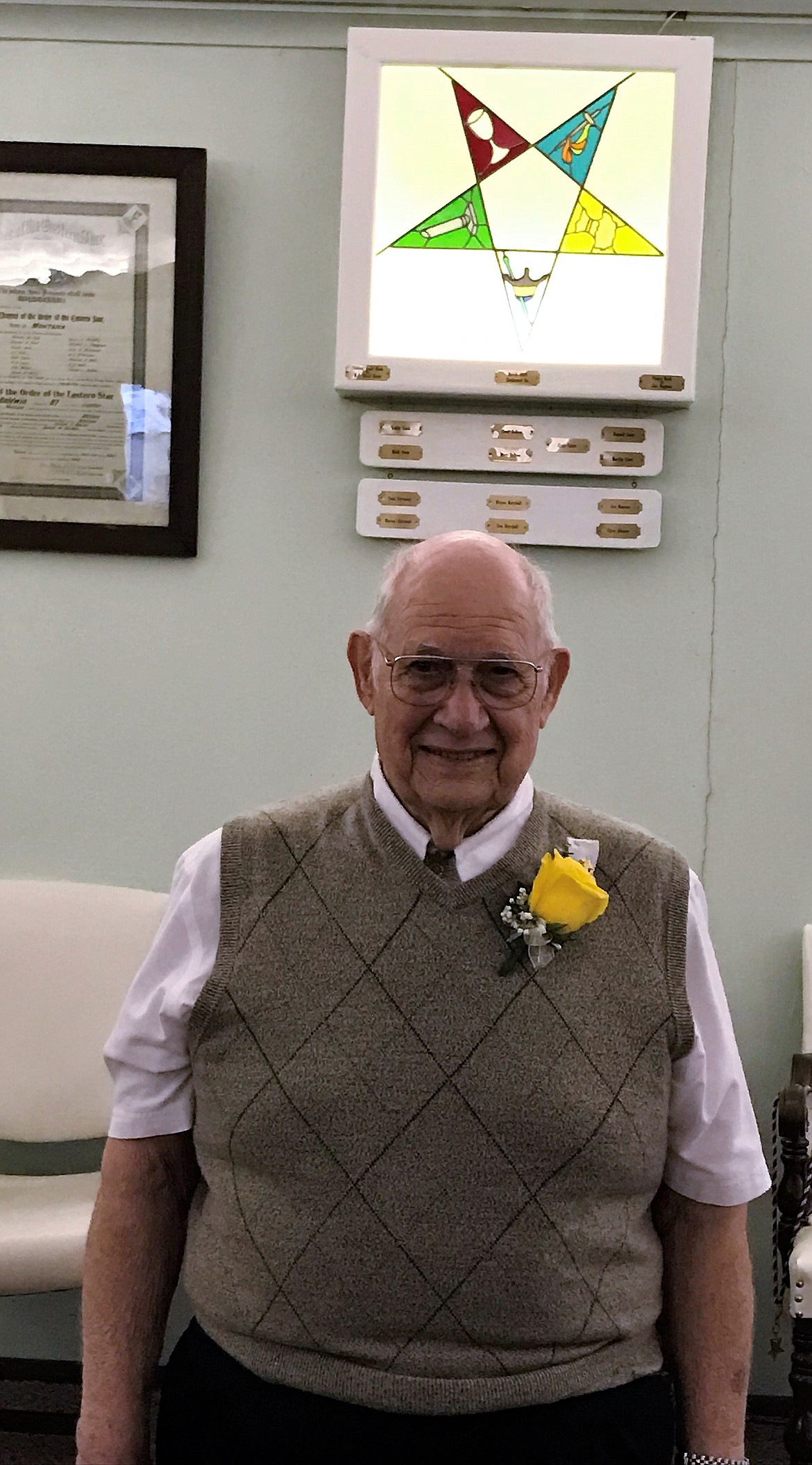 Jim DeBree and his wife Shirley were honored on Mar. 28 with a 50-year Membership pin for Service from the Order of the Eastern Star. Shirley was unable to attend the ceremony. (Photo courtesy of Elaine Robinson).