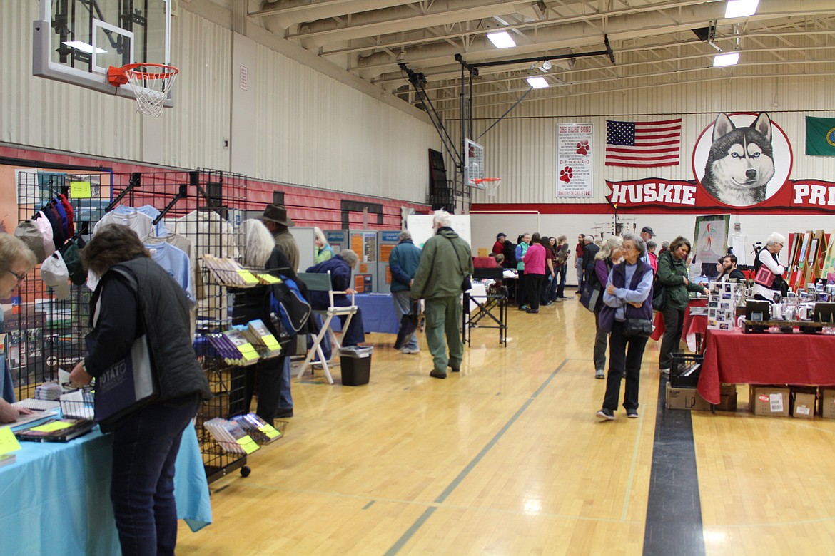 Chanet Stevenson/The Sun Tribune - The Othello High School gym offered various activities and infromation booths to visitors of the 20th Annual Othello Sandhill Crane Festival last Saturday.