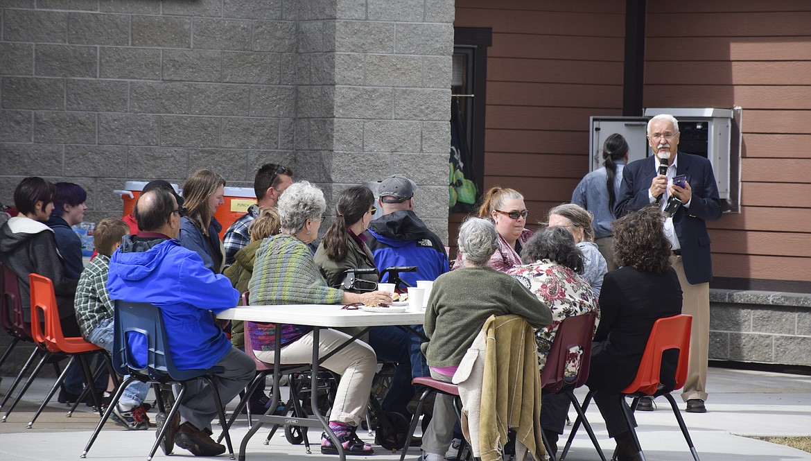 Robert Skaggs shared stories about his sister-in-law, local scientist and educator Patricia &#147;Pat&#148; Hurley during a memorial ceremony at Salish Kootenai College on March 30. (Brett Berntsen/Lake County Leader)